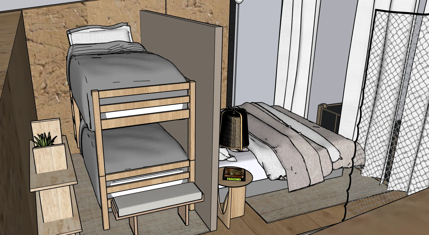Vue de la chambre de la cabane