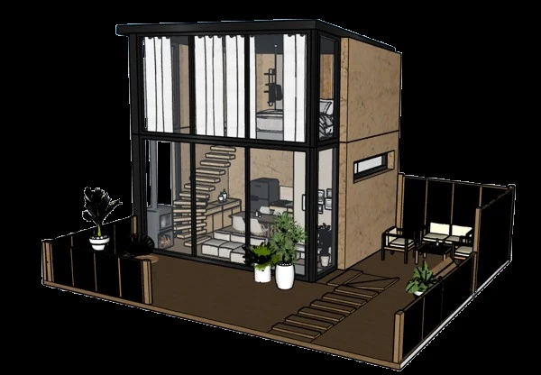 Modélisation extérieure de la cabane