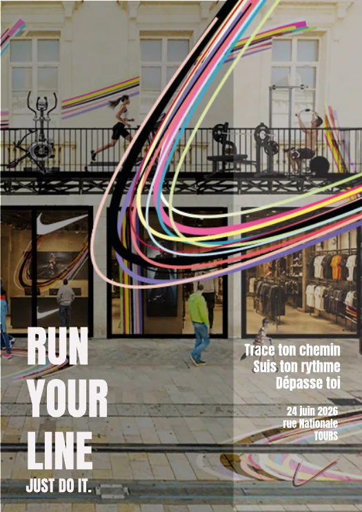 Affiche Run Your Line de l’activation Nike
